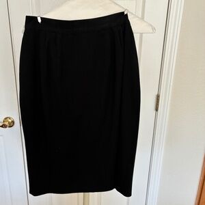 Vintage Preview Collection Black 100% Wool Pencil Skirt 10